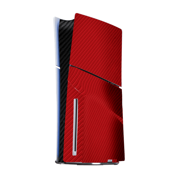Fibra Carbono Rojo & Negro Skin Playstation 5 Slim