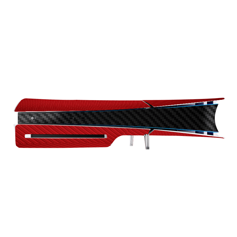 Fibra Carbono Rojo & Negro Skin Playstation 5 Slim