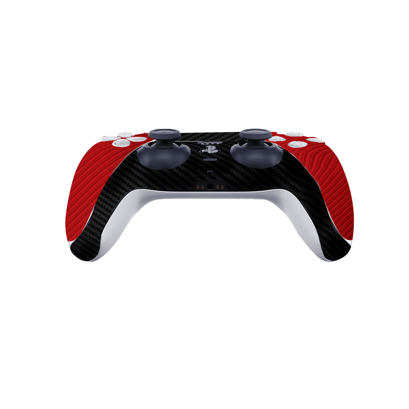 Fibra Carbono Rojo & Negro Skin Playstation 5 Slim