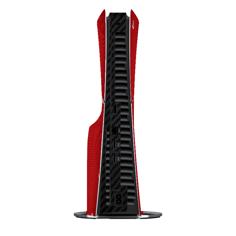 Fibra Carbono Rojo & Negro Skin Playstation 5 Slim