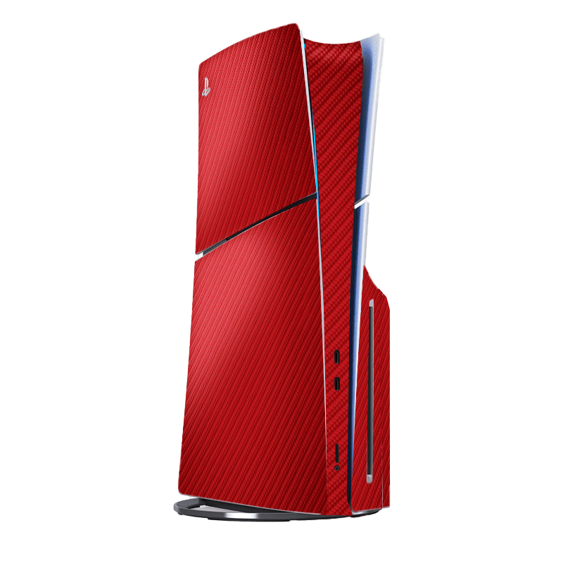 Fibra Carbono Rojo Skin Playstation 5 Slim Xonebrand