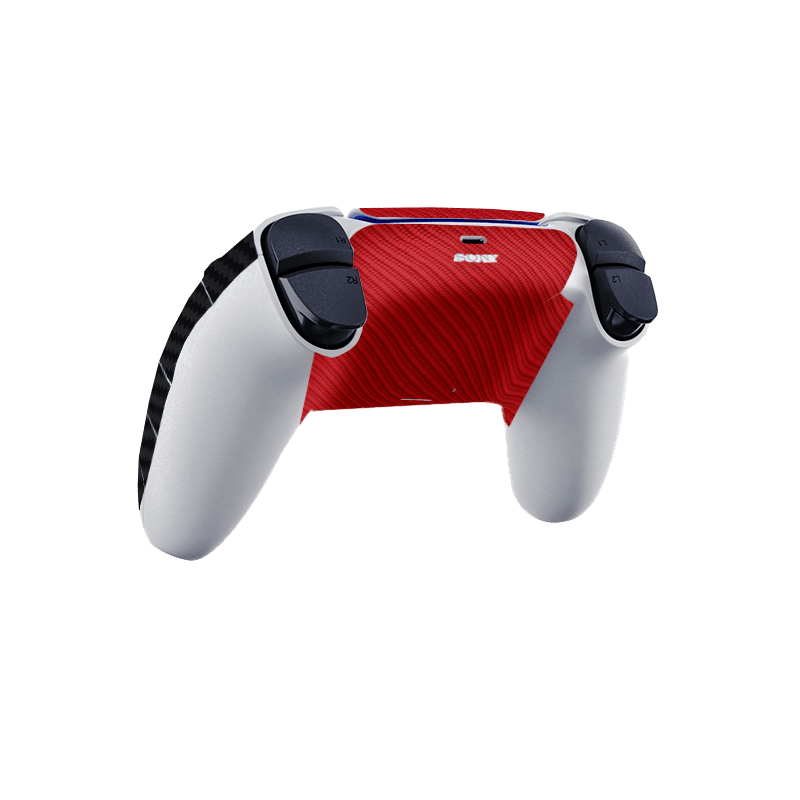 Fibra Carbono Negro & Rojo Skin Playstation 5 Slim