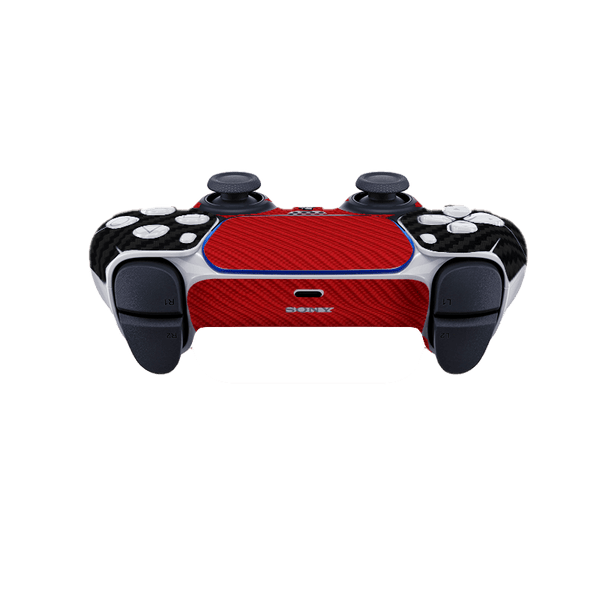 Fibra Carbono Negro & Rojo Skin Playstation 5 Slim