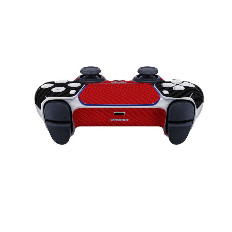 Fibra Carbono Negro & Rojo Skin Playstation 5 Slim