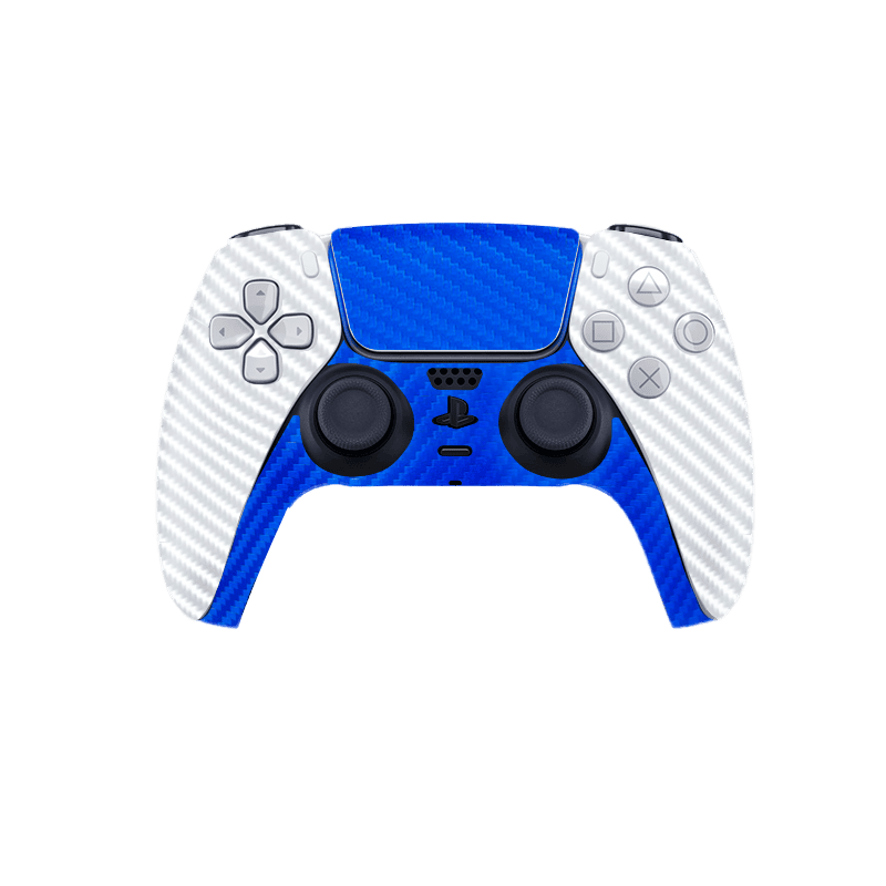 Fibra Carbono Azul & Blanco Skin Playstation 5 Slim
