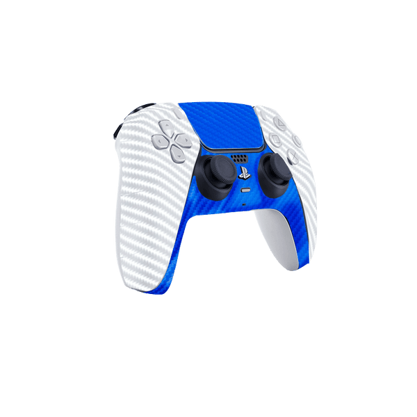Fibra Carbono Azul & Blanco Skin Playstation 5 Slim