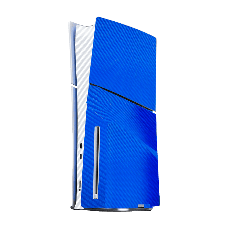 Fibra Carbono Azul & Blanco Skin Playstation 5 Slim