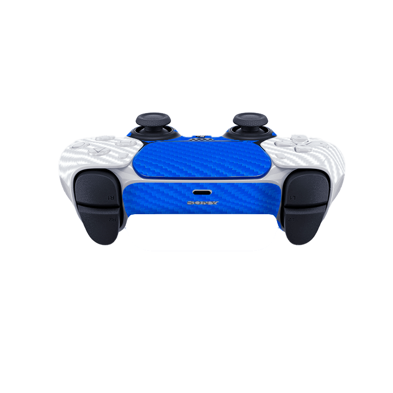 Fibra Carbono Azul & Blanco Skin Playstation 5 Slim