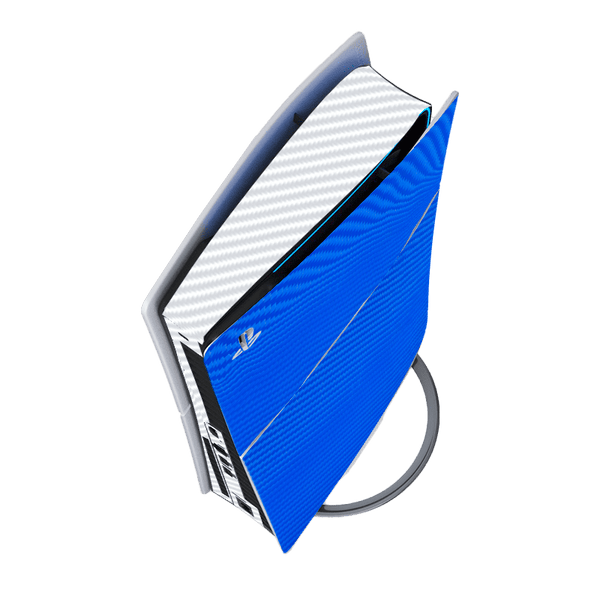 Fibra Carbono Azul & Blanco Skin Playstation 5 Slim