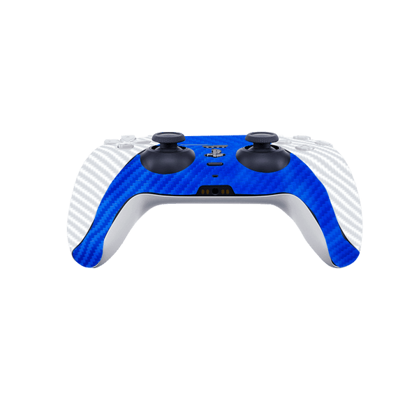 Fibra Carbono Azul & Blanco Skin Playstation 5 Slim