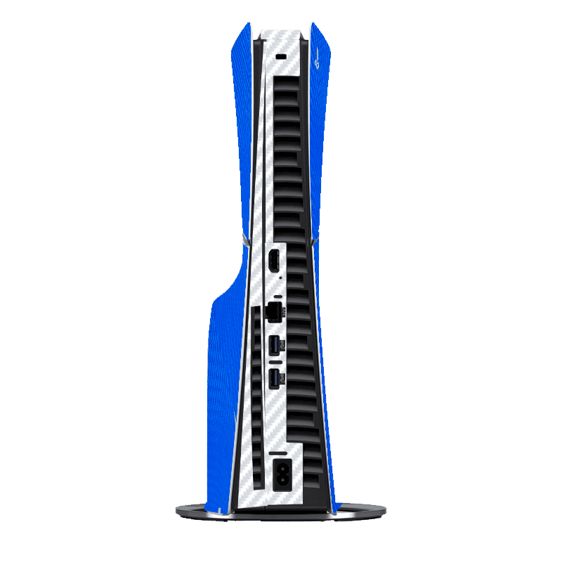Fibra Carbono Azul & Blanco Skin Playstation 5 Slim
