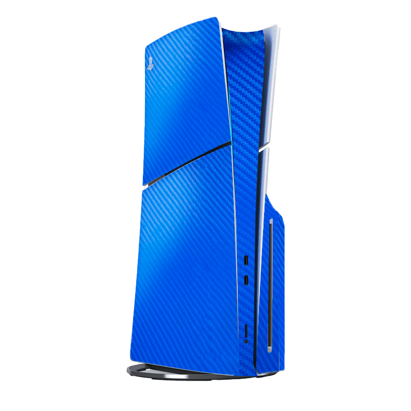 Fibra Carbono Azul Skin Playstation 5 Slim