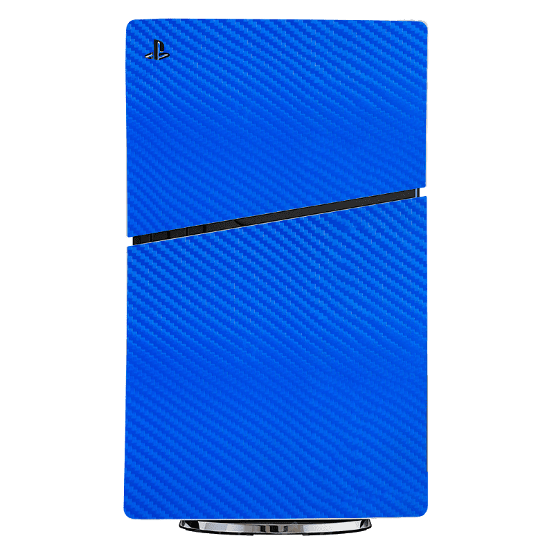Fibra Carbono Azul Skin Playstation 5 Slim