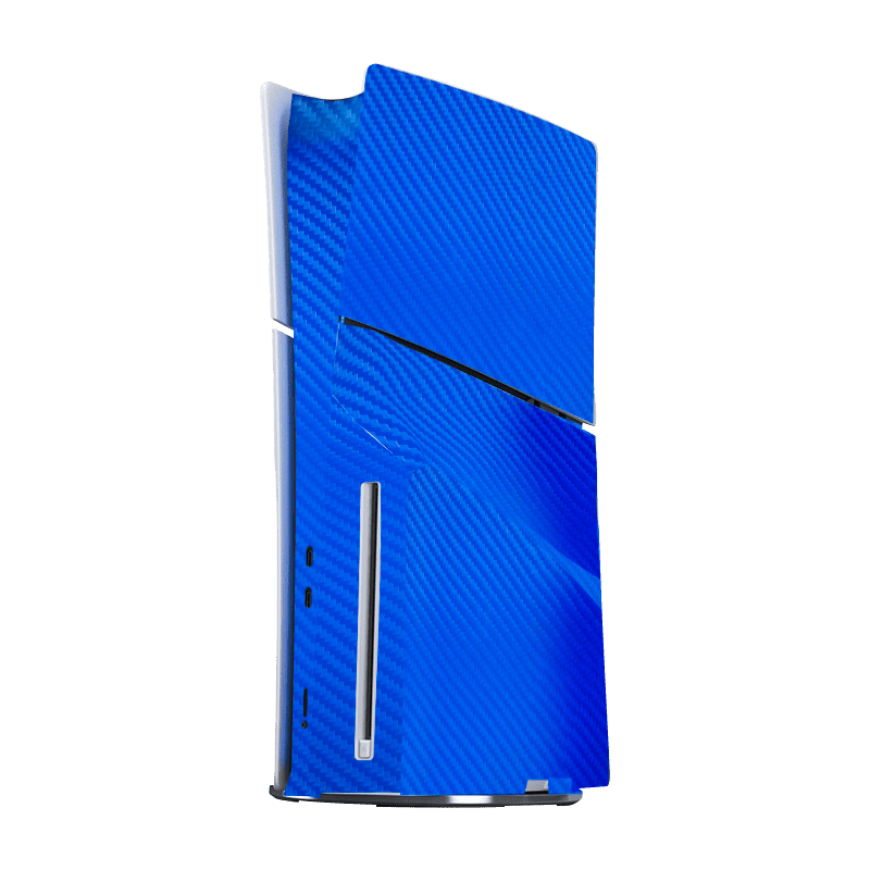 Fibra Carbono Azul Skin Playstation 5 Slim