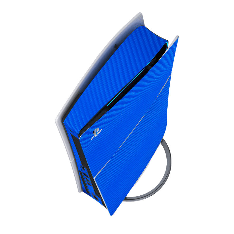 Fibra Carbono Azul Skin Playstation 5 Slim