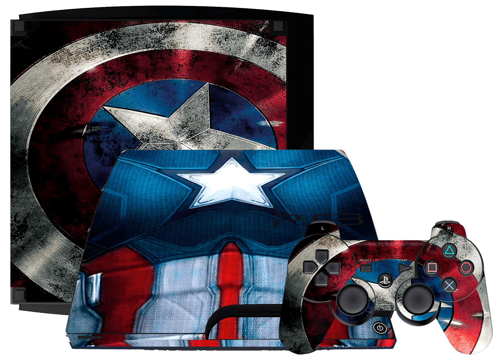 Capitan America Skin Playstation 3 Slim Xonebrand