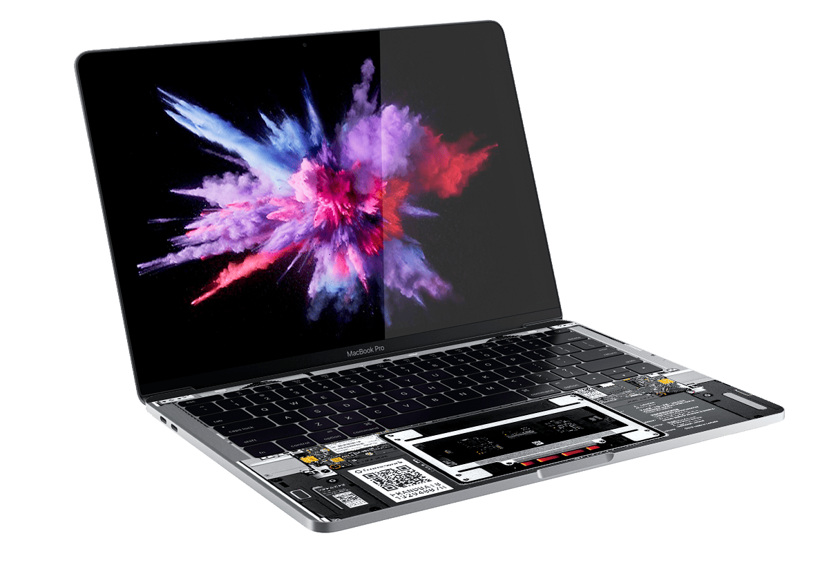 Capa de couro preta desmontável para Mackbook Pro 16"