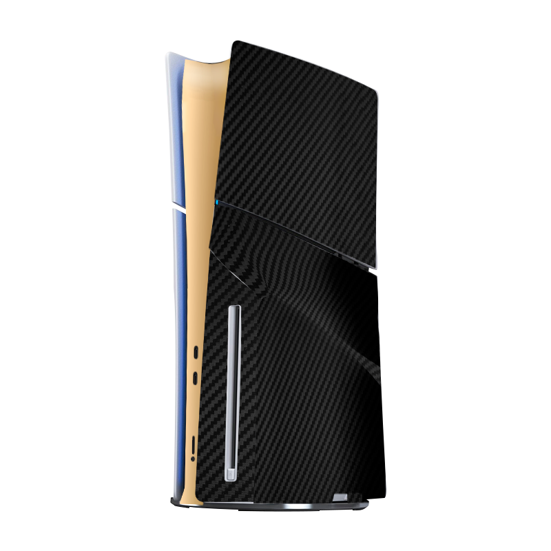 Fibra Carbono Negro & Dorado Skin Playstation 5 Slim Xonebrand