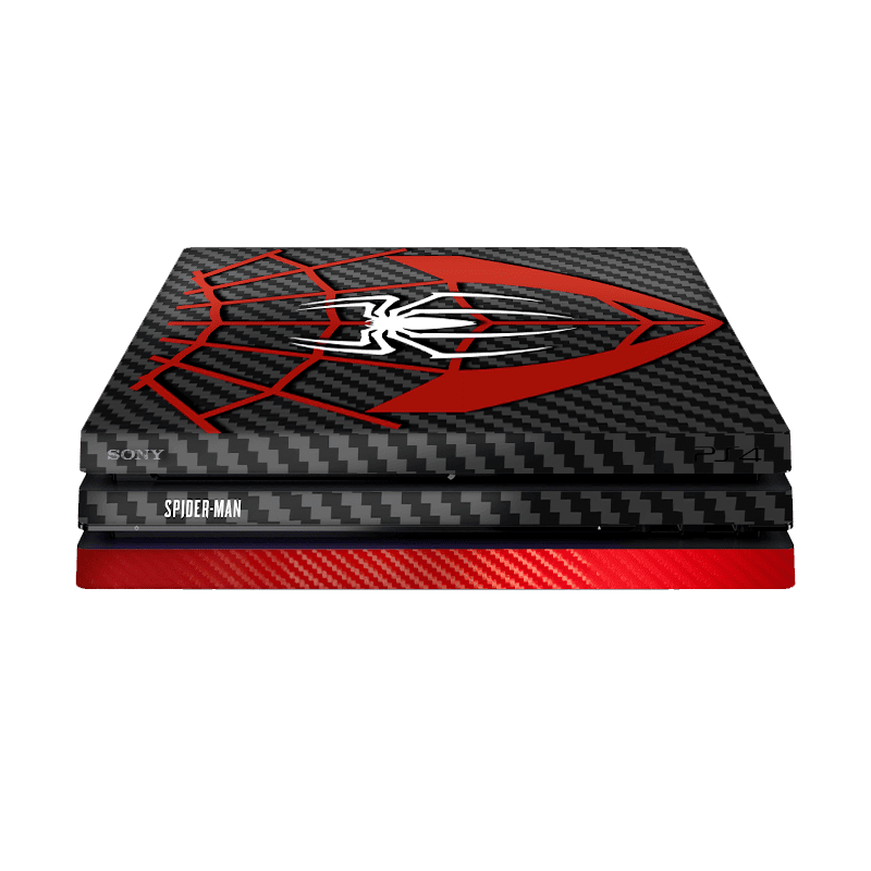 Spider-Man Fibra Carbono Skin Playstation 4 Pro Xonebrand