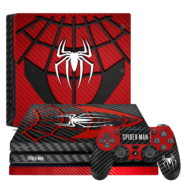 Spider-Man Fibra Carbono Skin Playstation 4 Pro Xonebrand