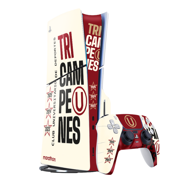 Universitario Tricampeon Skin Playstation 5 Slim Xonebrand