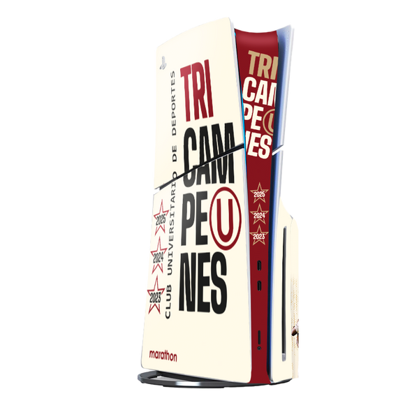 Universitario Tricampeon Skin Playstation 5 Slim Xonebrand