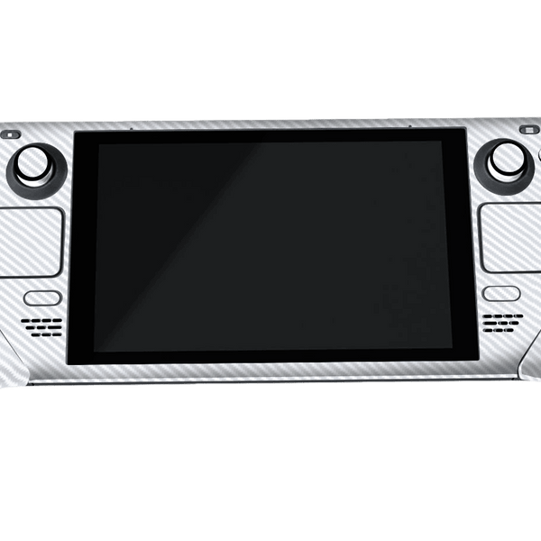 Fibra Carbono Blanco Steam Deck Skin