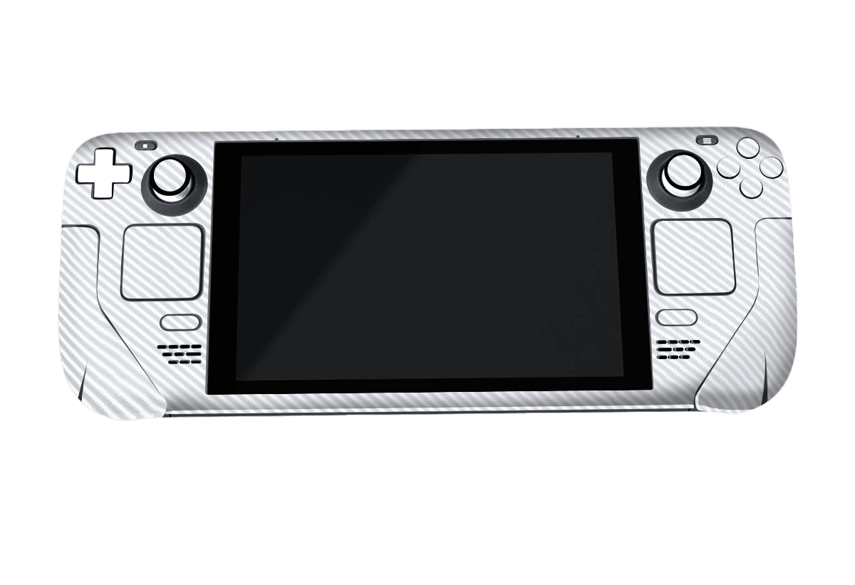 Fibra Carbono Blanco Steam Deck Skin