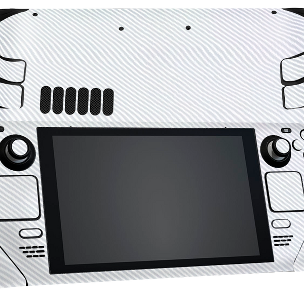 Fibra Carbono Blanco Steam Deck Skin