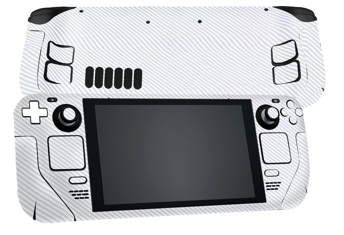 Fibra Carbono Blanco Steam Deck Skin