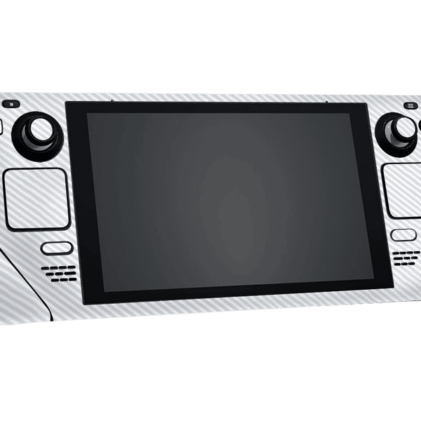 Fibra Carbono Blanco Steam Deck Skin