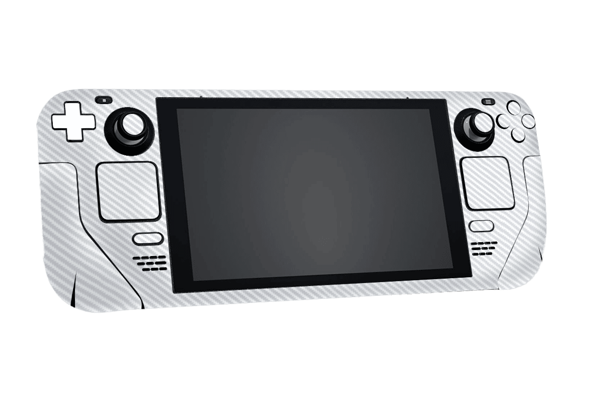 Fibra Carbono Blanco Steam Deck Skin