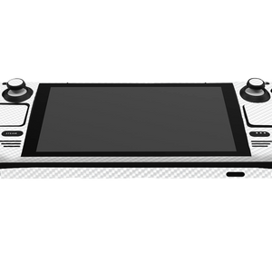 White Carbon Fiber Steam Deck Handheld Gaming Computer Skin