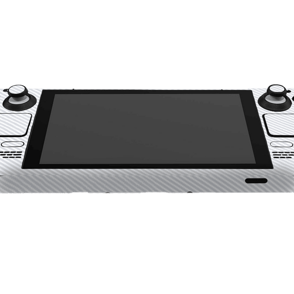 Fibra Carbono Blanco Steam Deck Skin