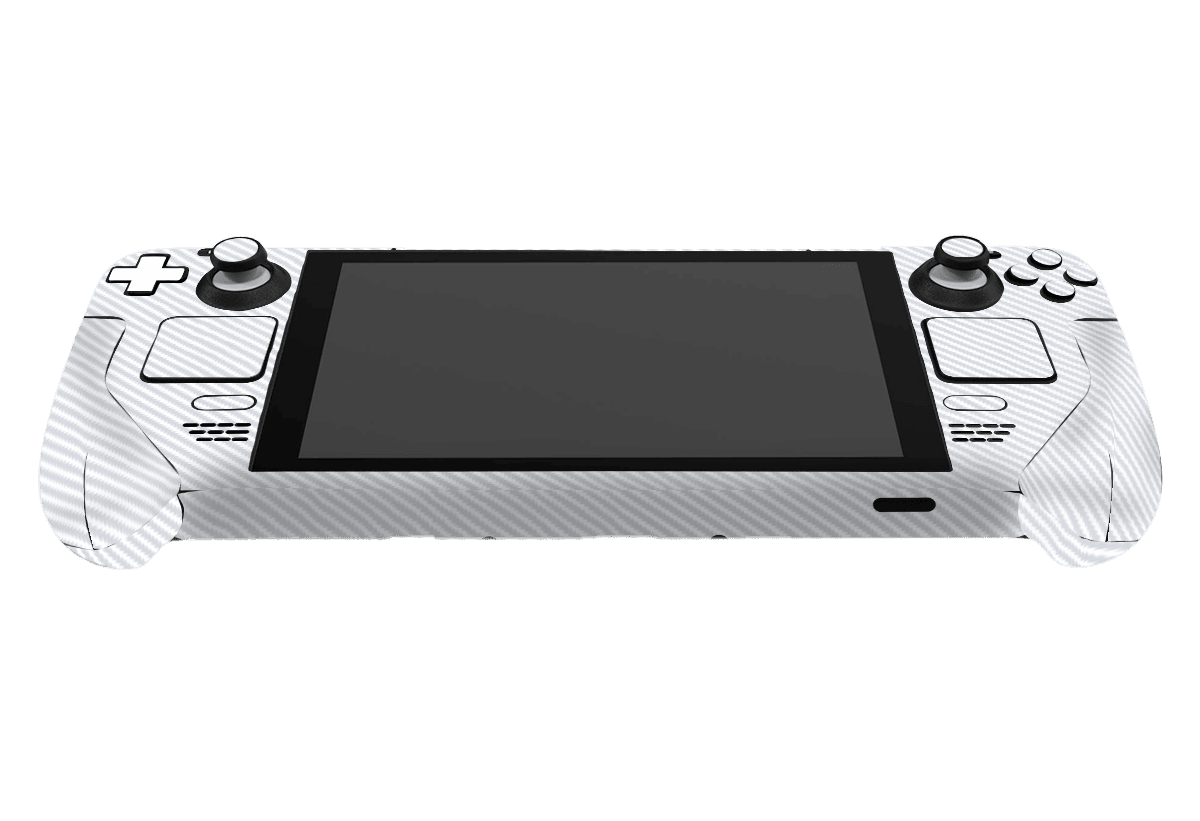 Fibra Carbono Blanco Steam Deck Skin