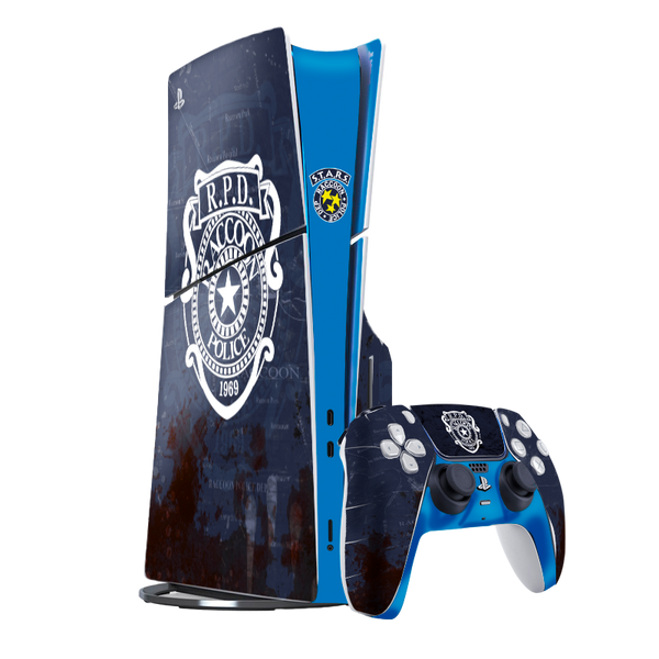 Resident Evil RPD Skin Playstation 5 Slim Xonebrand