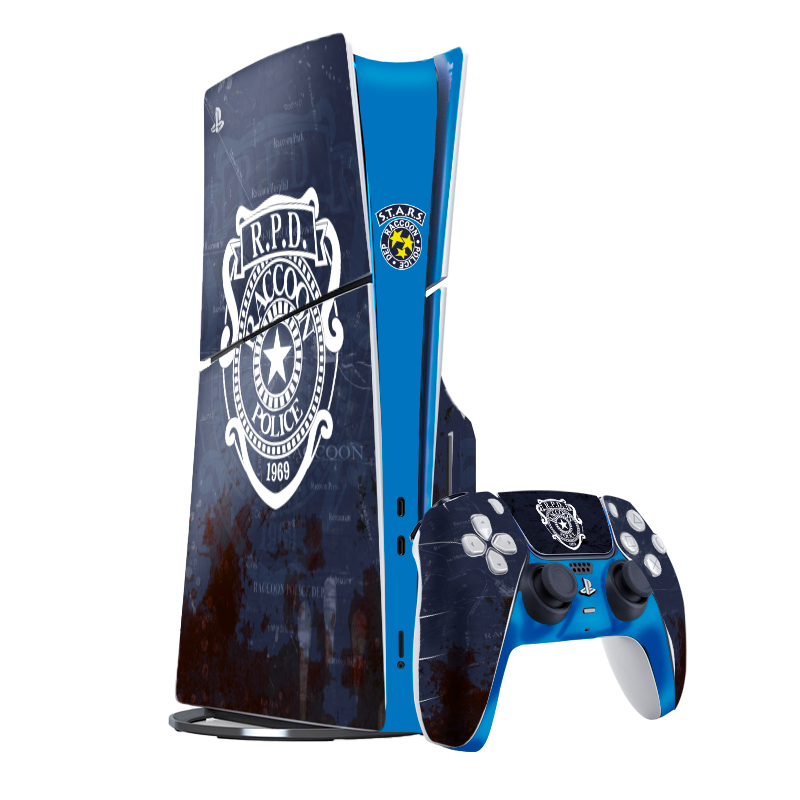 Resident Evil RPD Skin Playstation 5 Slim Xonebrand
