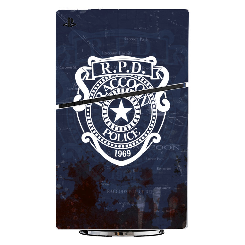 Resident Evil RPD Skin Playstation 5 Slim Xonebrand