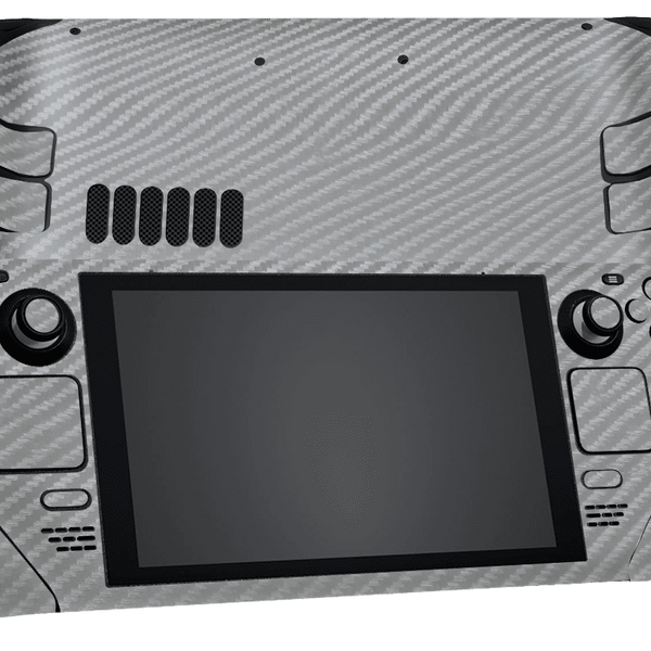 Fibra Carbono Gris Steam Deck Skin