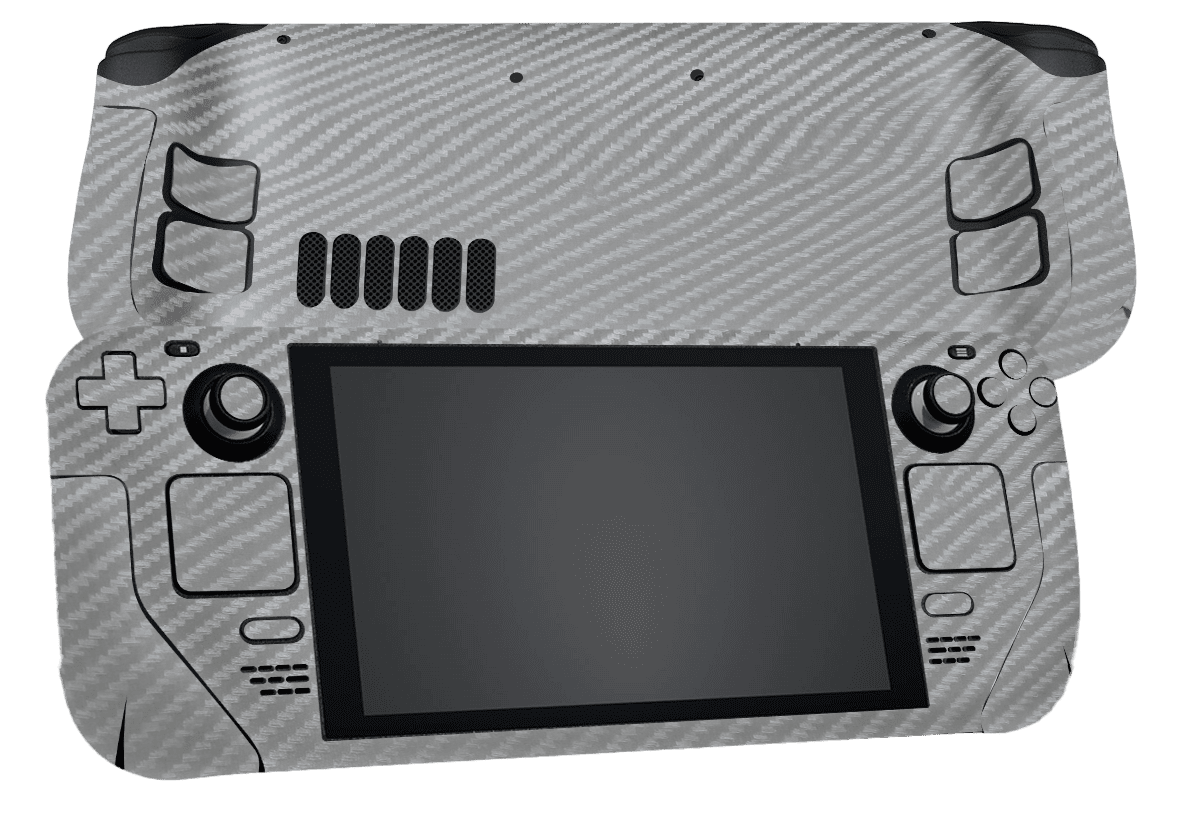 Fibra Carbono Gris Steam Deck Skin
