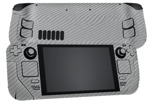 Fibra Carbono Gris Steam Deck Skin