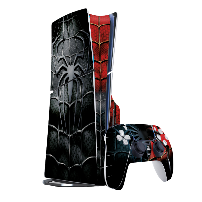 Spiderman Black & White Skin Playstation 5 Slim Xonebrand