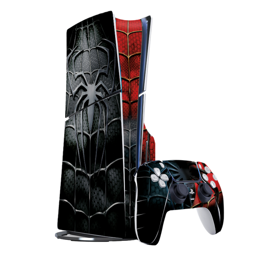 Spiderman Black & White Skin Playstation 5 Slim Xonebrand