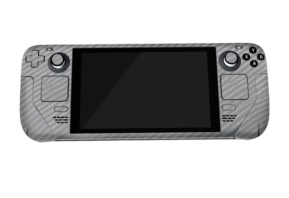 Fibra Carbono Gris Steam Deck Skin