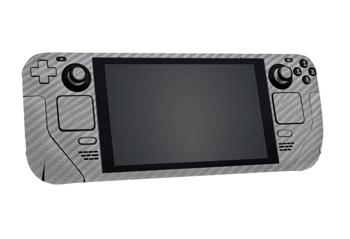 Fibra Carbono Gris Steam Deck Skin