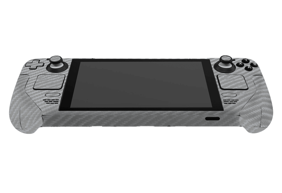 Fibra Carbono Gris Steam Deck Skin