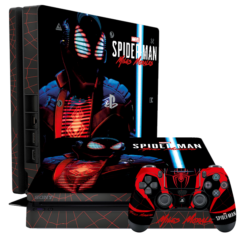 Spiderman Miles Skin Playstation 4 Slim Xonebrand