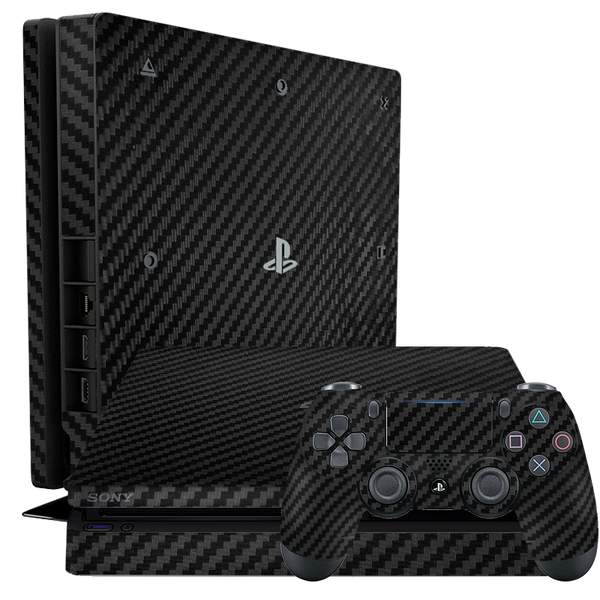 Black Carbon Fiber Skin Playstation 4 Slim