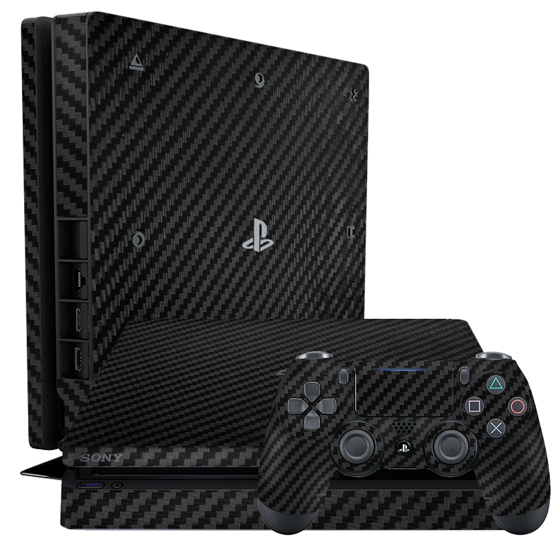 Fibra Carbono Negro Skin Playstation 4 Slim Xonebrand