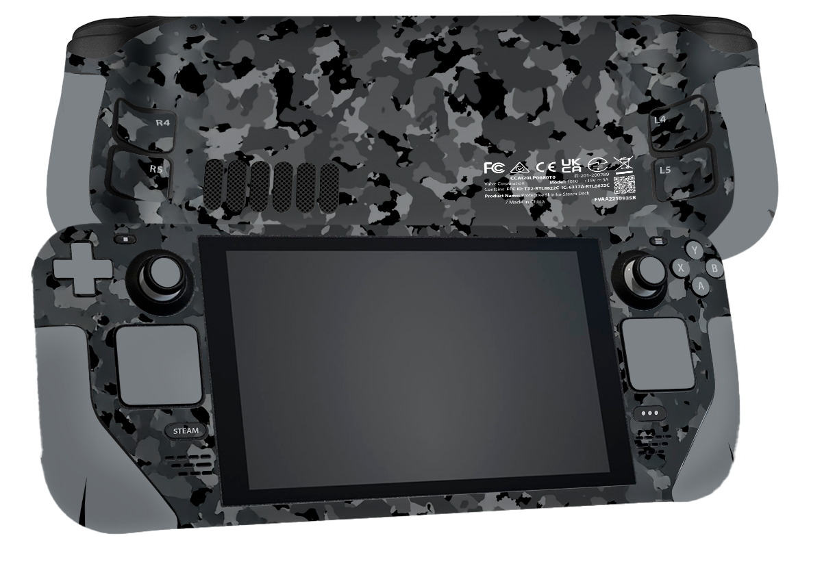 Black Camo Steam Deck Skin Xonebrand